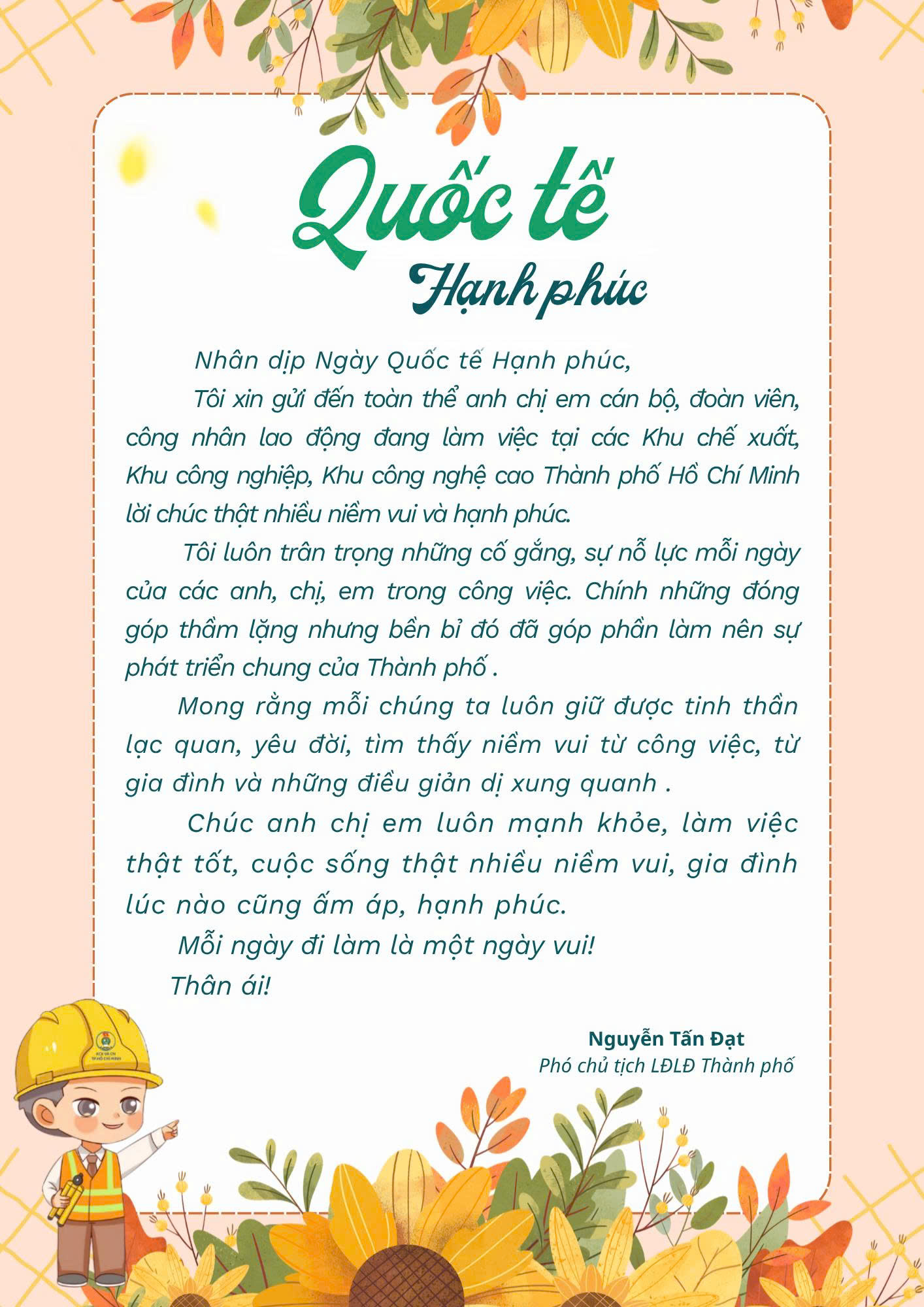 CHÚC MỪNG NGÀY QUỐC TẾ HẠNH PHÚC